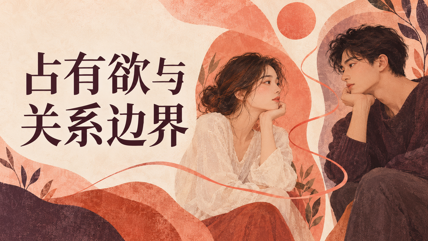占有欲与关系边界:两位成年人各自保留空间的插画