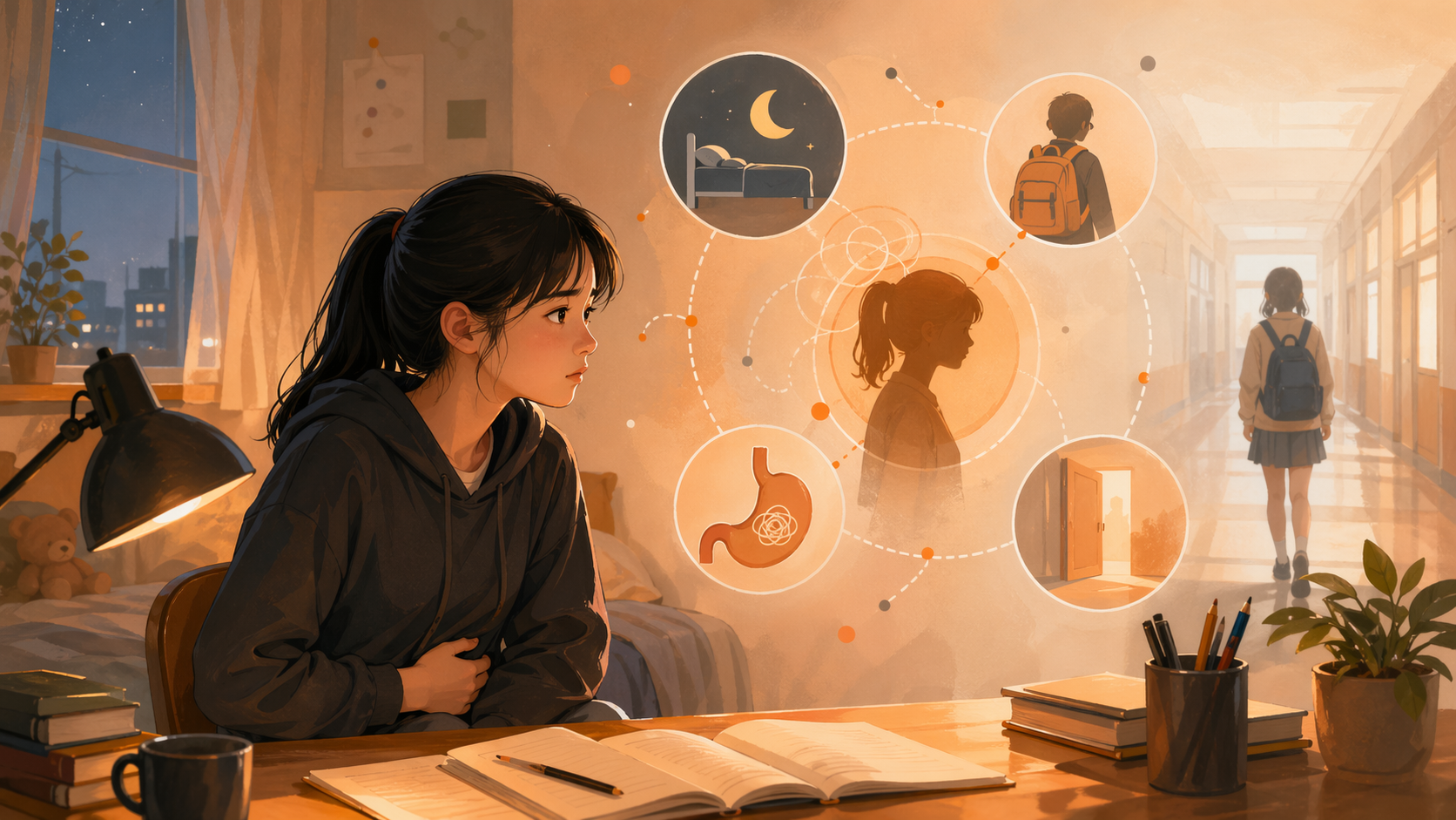 青少年焦虑有哪些表现？失眠、肚子痛和回避上学都值得留意