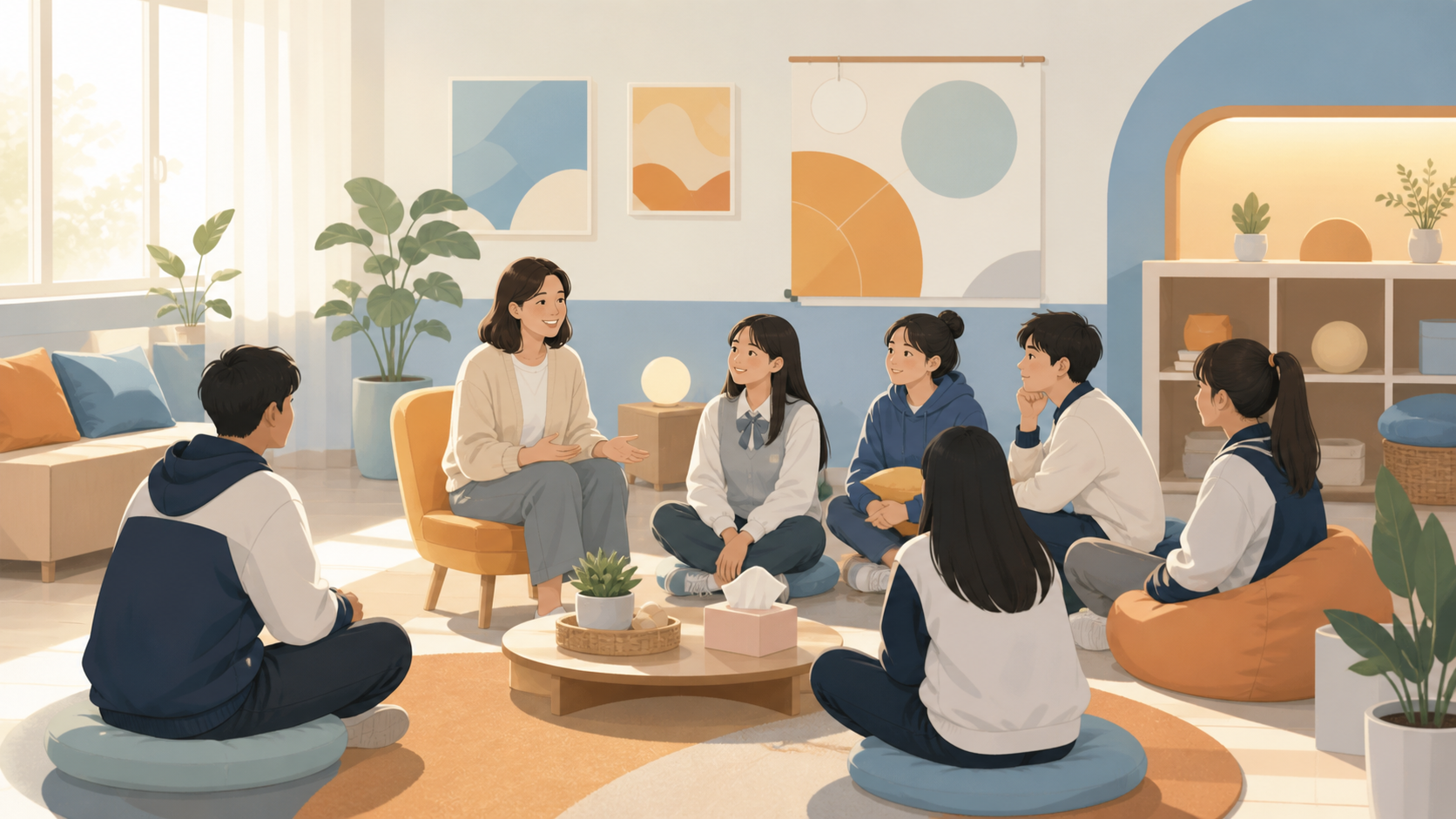 学校发现多名学生考试后情绪下滑，怎样安排普遍支持