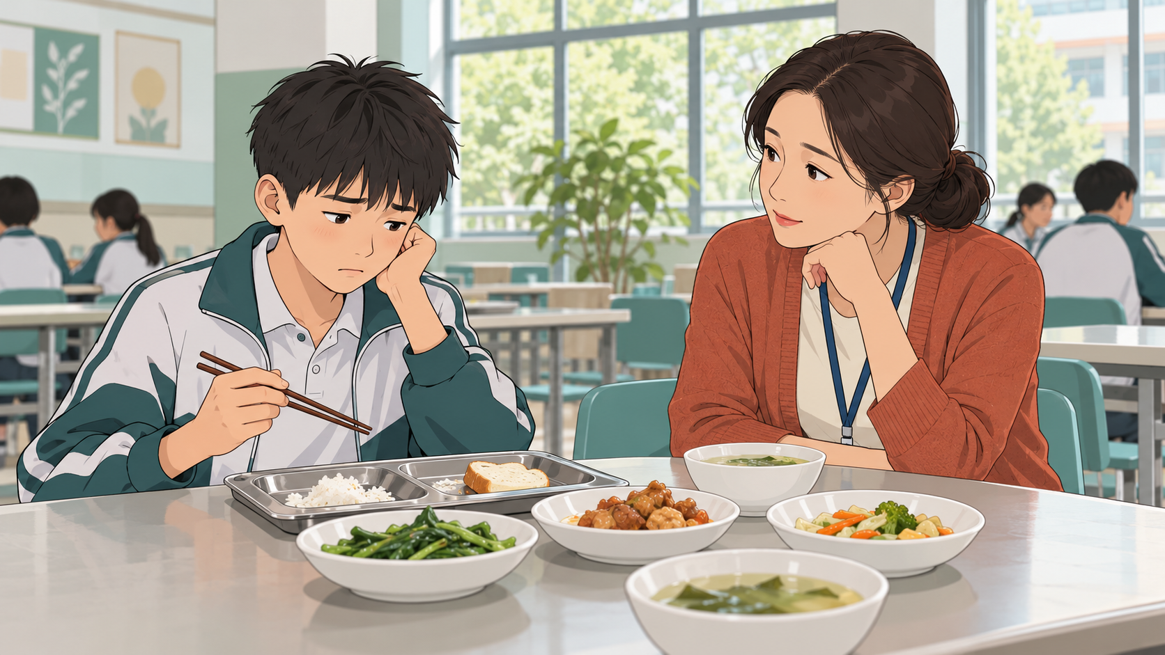学生与家长向专业人员说明持续回避食物的情况