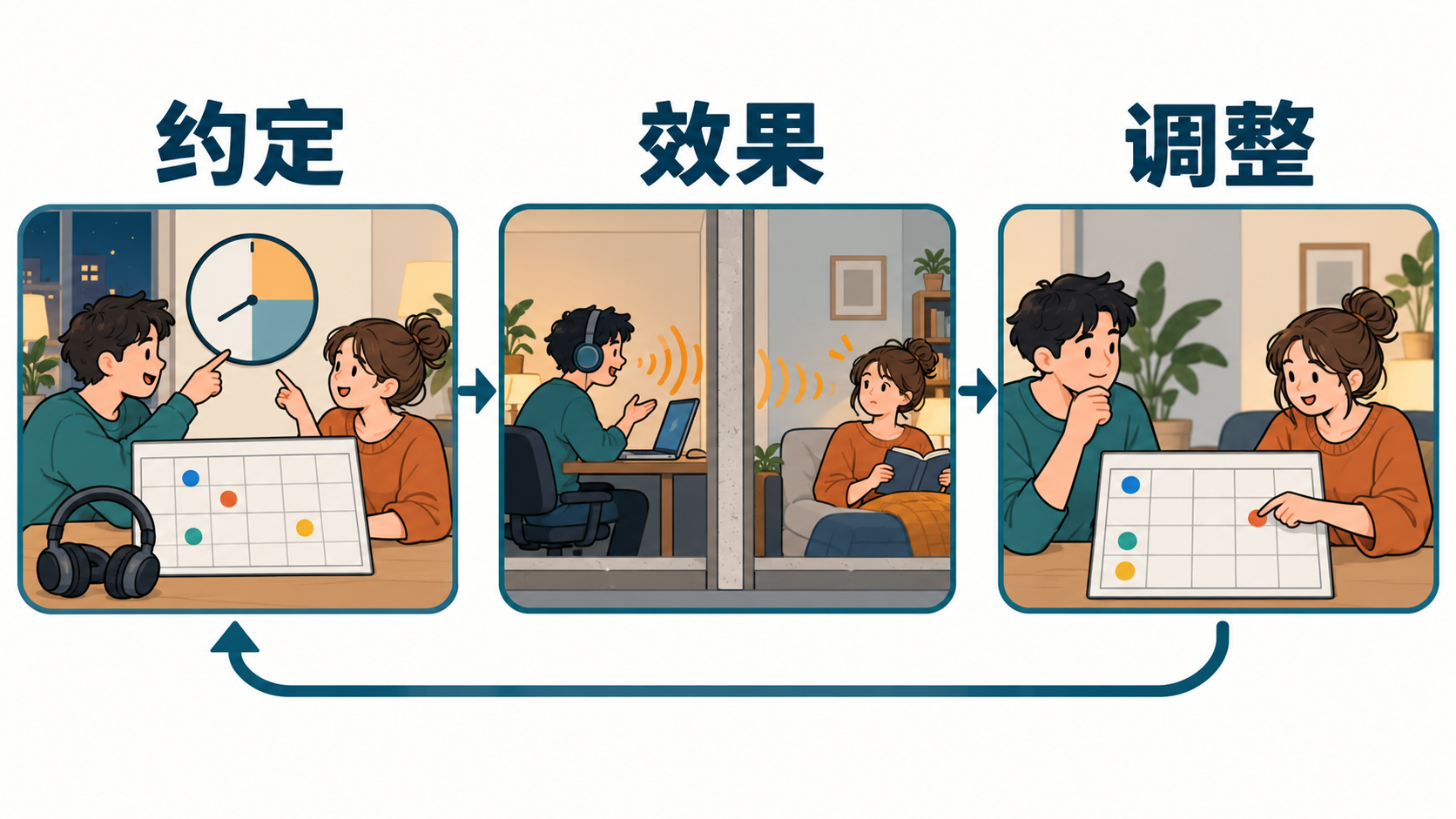 约定与实际效果之间形成核对和调整的循环