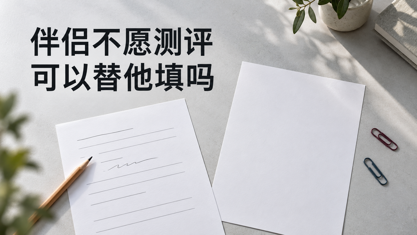 伴侣不想做心理测评 可以替他填吗
