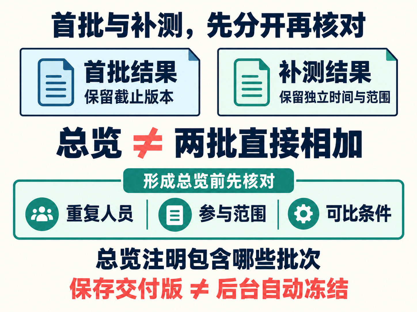 首批与补测分别核对