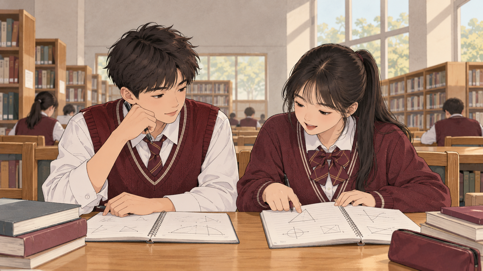 学生与老师讨论成绩比较中的感受和学习方法