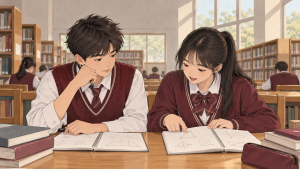 学生与老师讨论成绩比较中的感受和学习方法