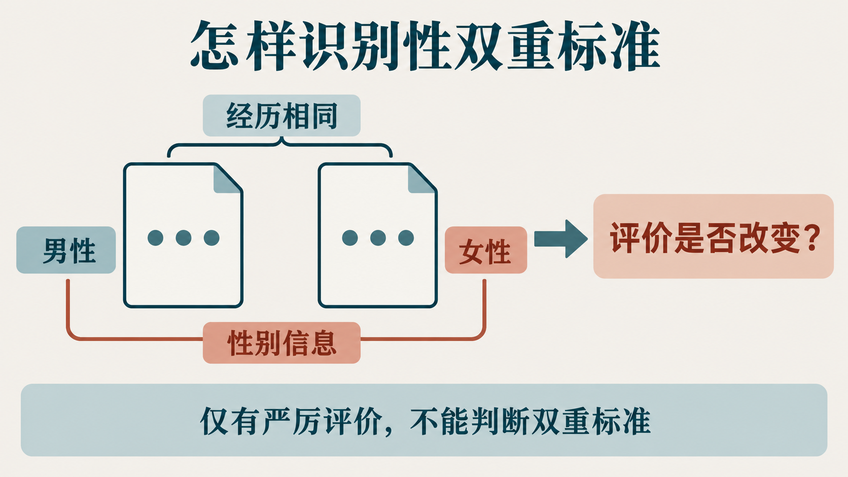 相同经历下的性别评价比较
