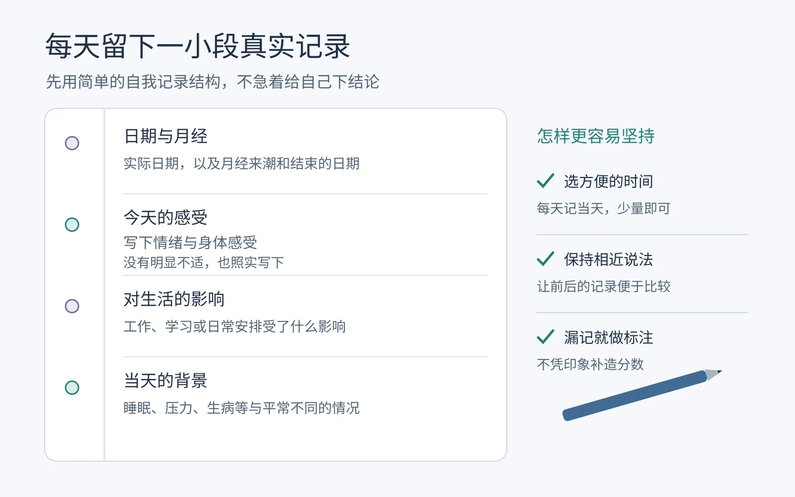 每日自我记录中可以保留的内容