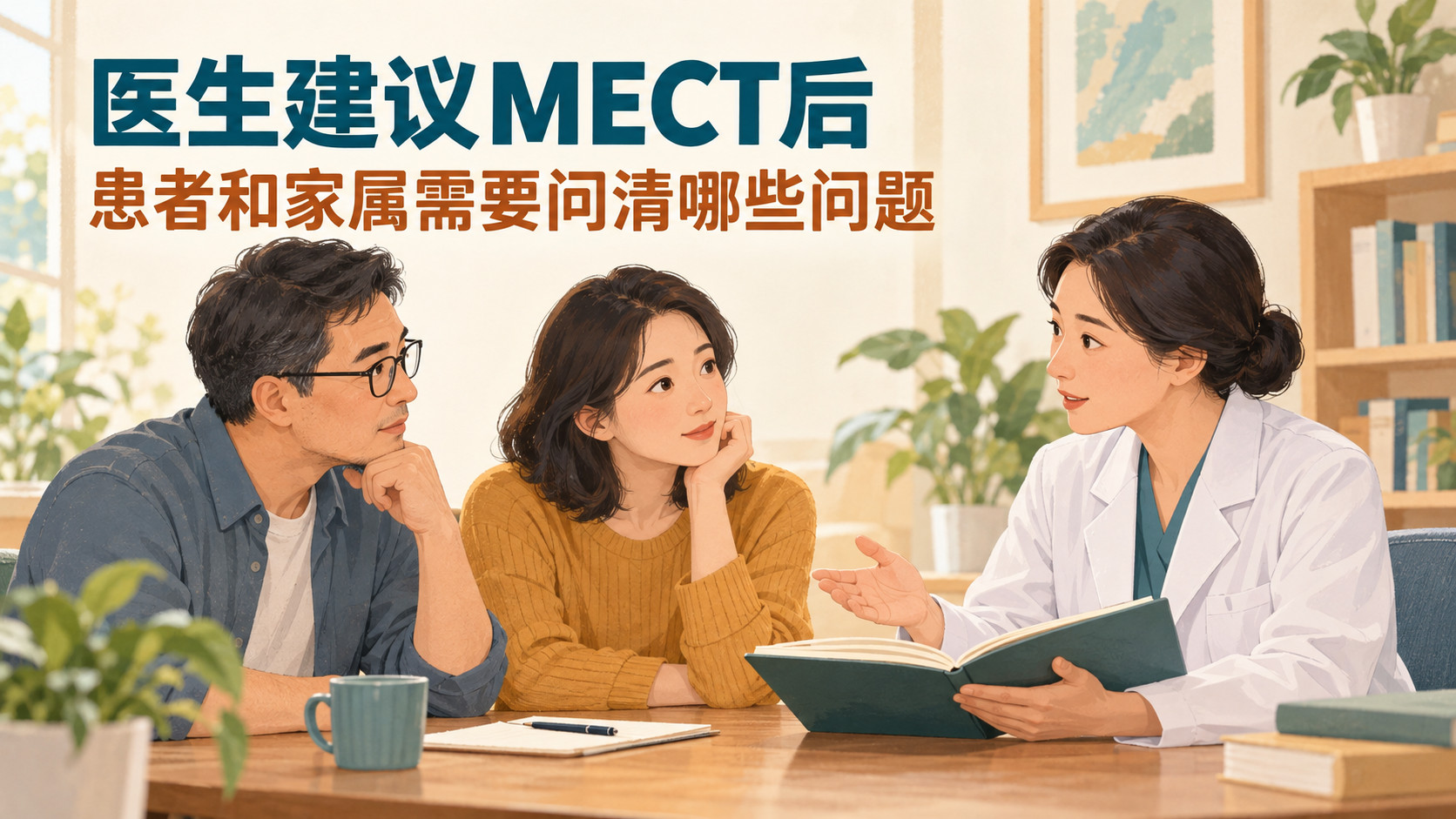 医生建议MECT后，患者和家属与医生沟通治疗问题