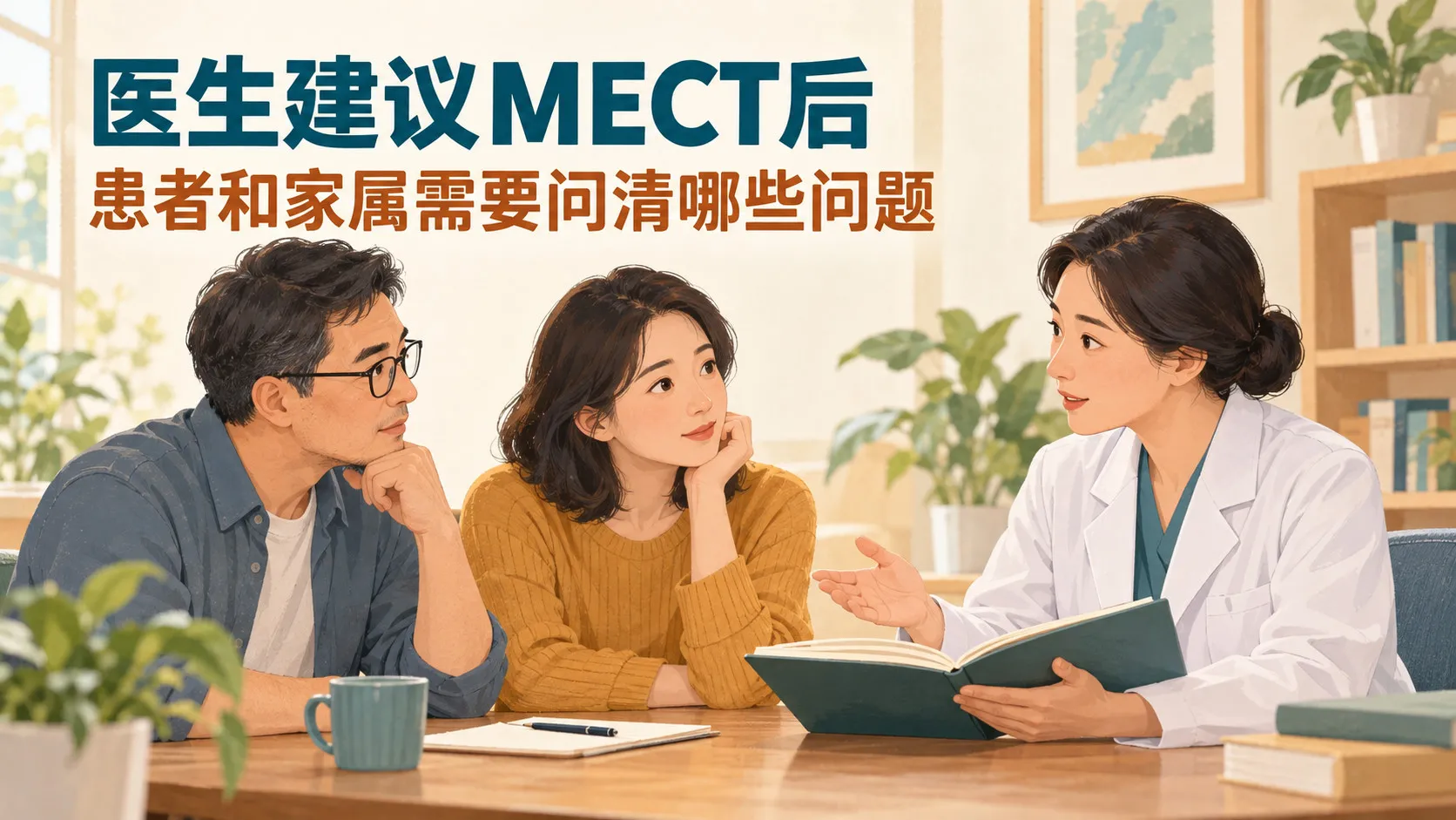 医生建议MECT后，患者和家属与医生沟通治疗问题
