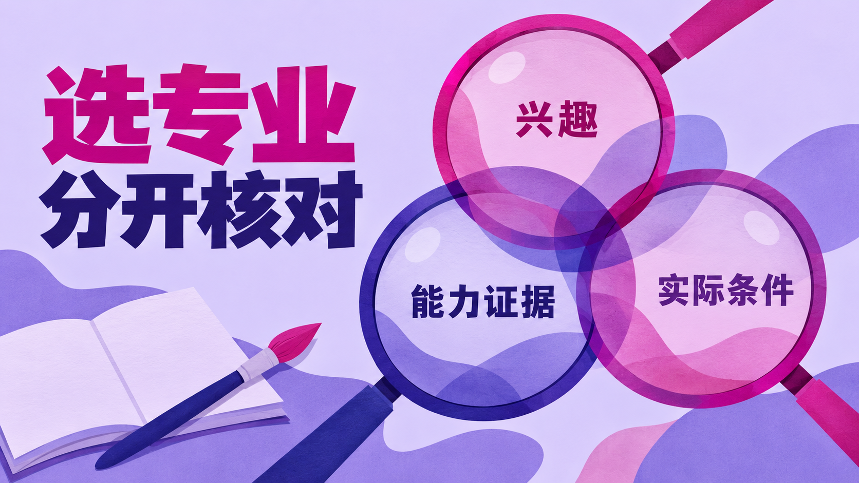 兴趣、能力与现实条件分开核对