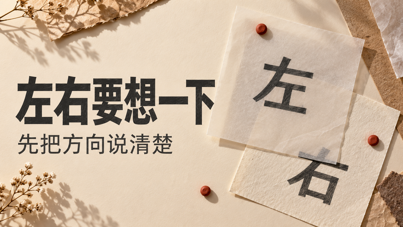 左右要想一下，先把方向说清楚
