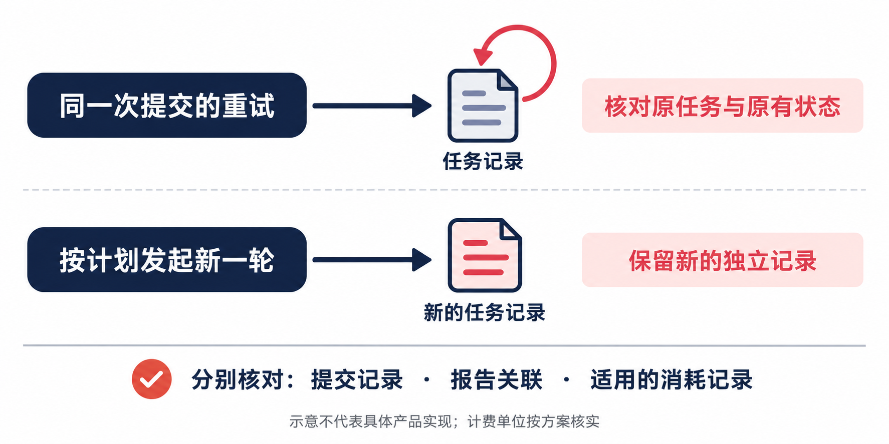 图1 同一次提交的重试与新一轮测评，需要分别核对记录。