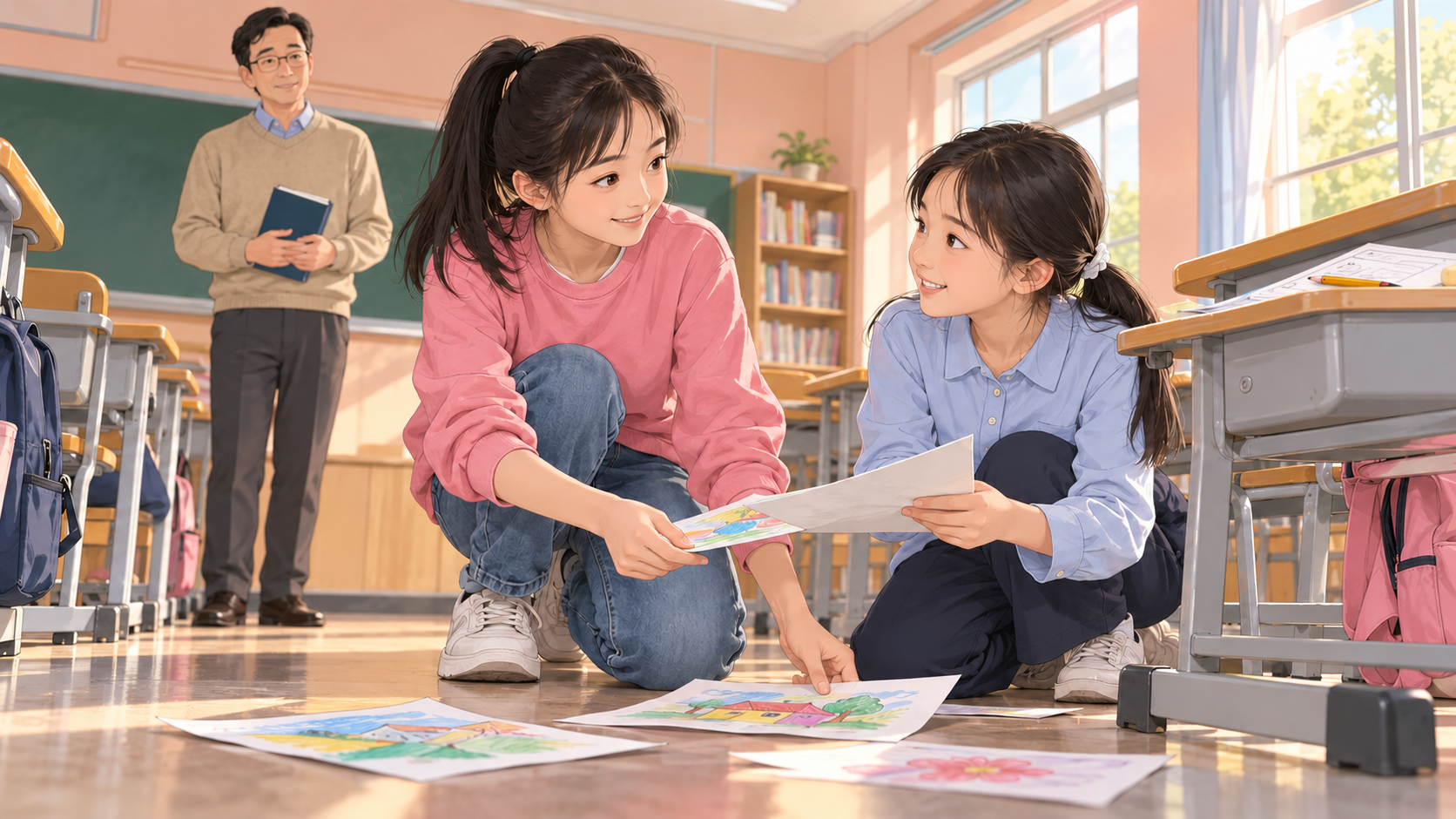 老师观察孩子帮助同伴的积极表现