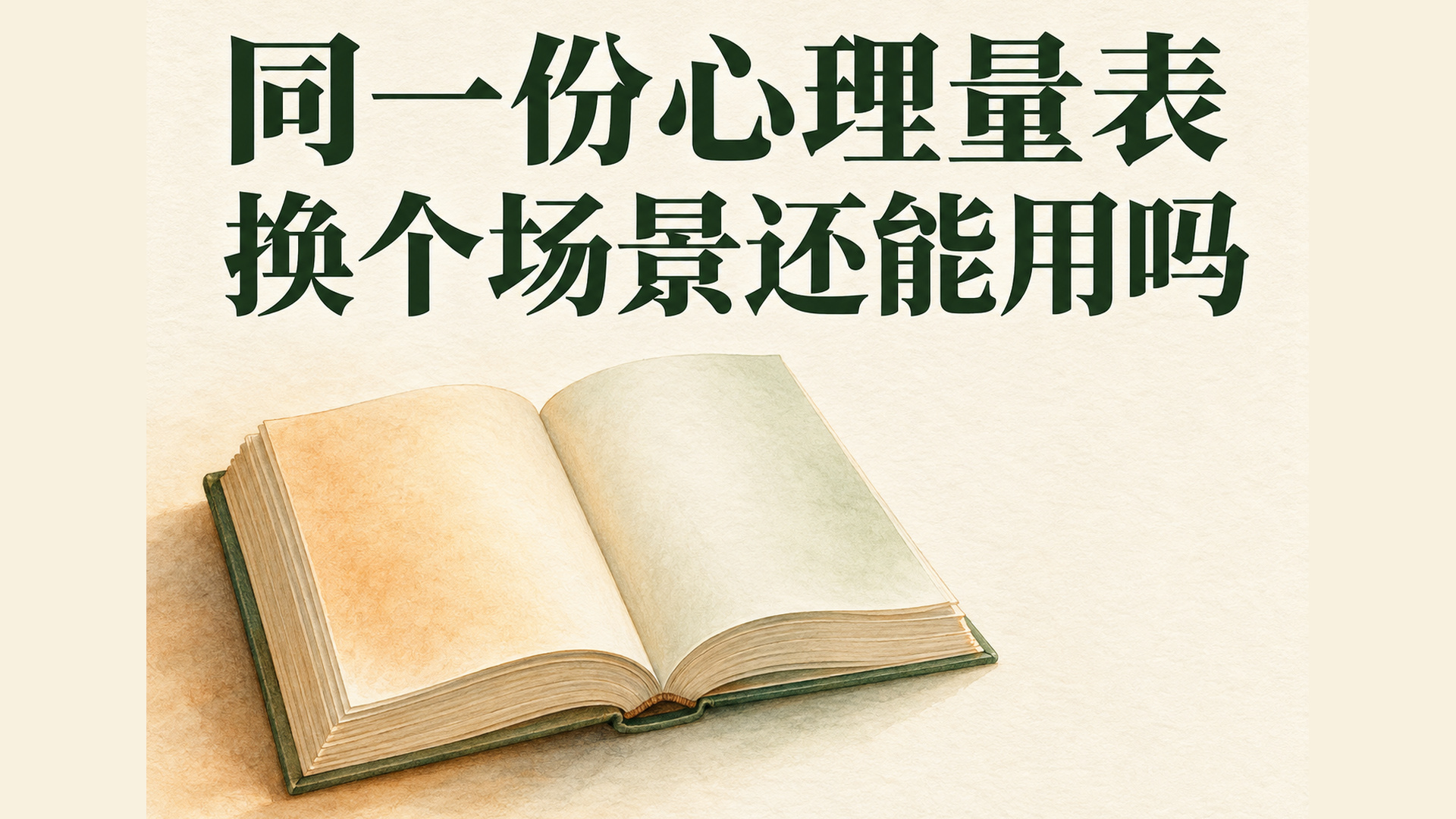 同样一套心理量表，为什么换个服务场景就要重新判断？