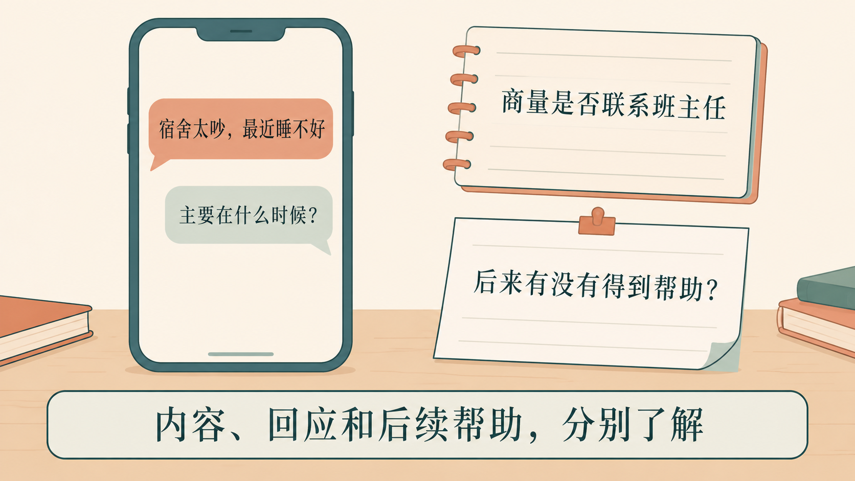 远程亲子沟通的内容、回应和后续帮助示例