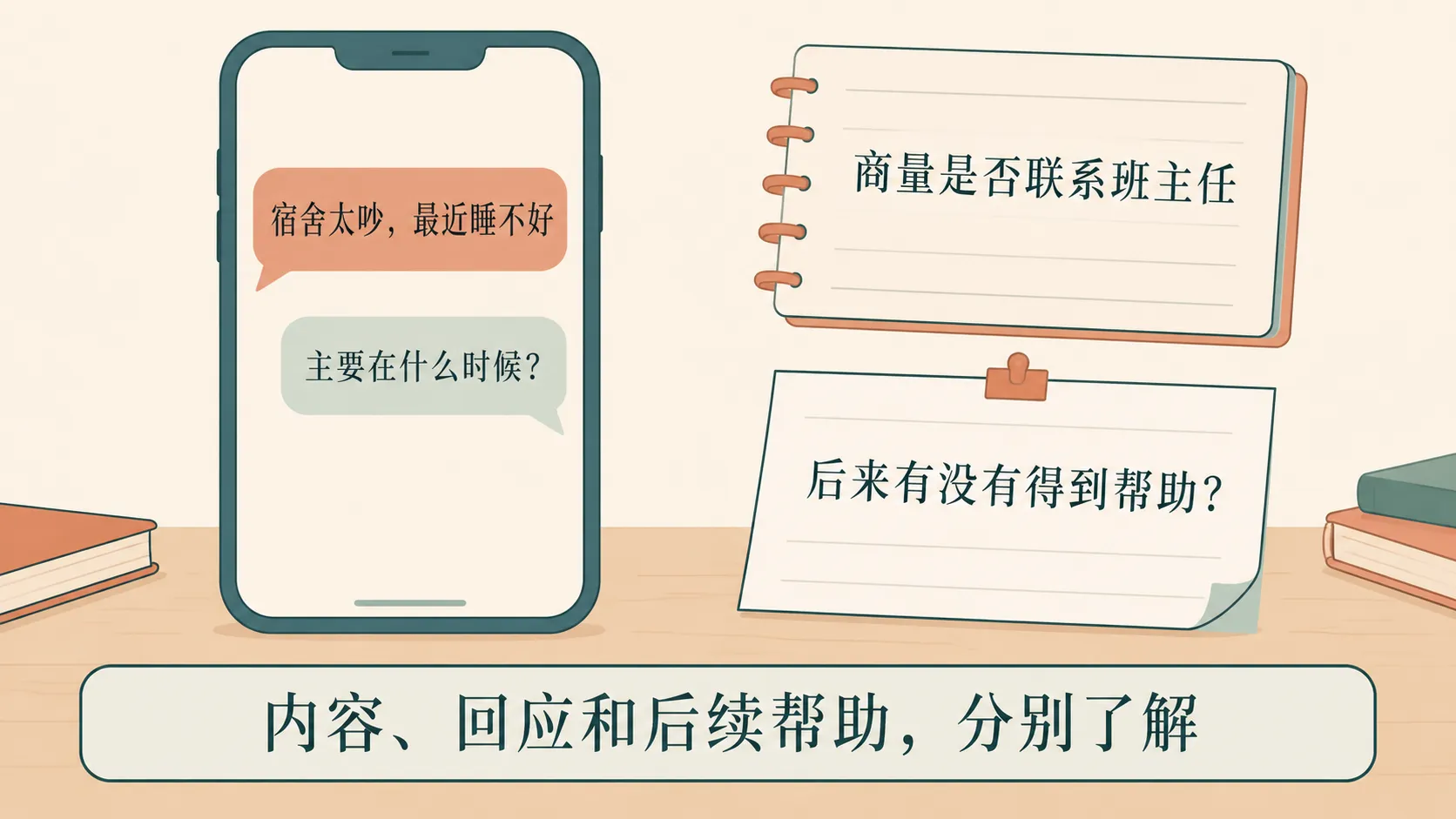 远程亲子沟通的内容、回应和后续帮助示例