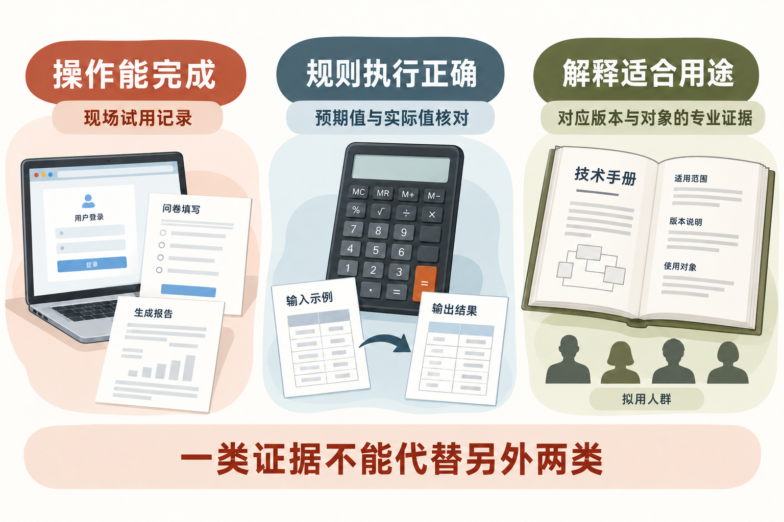图1  操作、计分实现与测量解释需要分别核对证据。