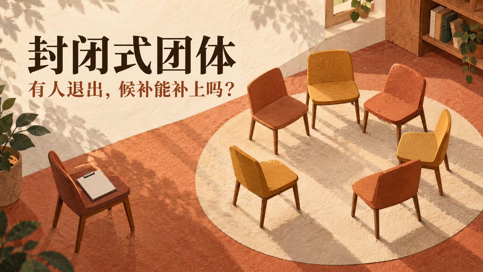 封闭式心理团体退出与候补安排的原创示意封面