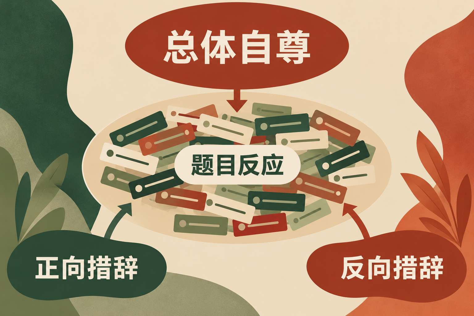 总体自尊与措辞影响分别解释